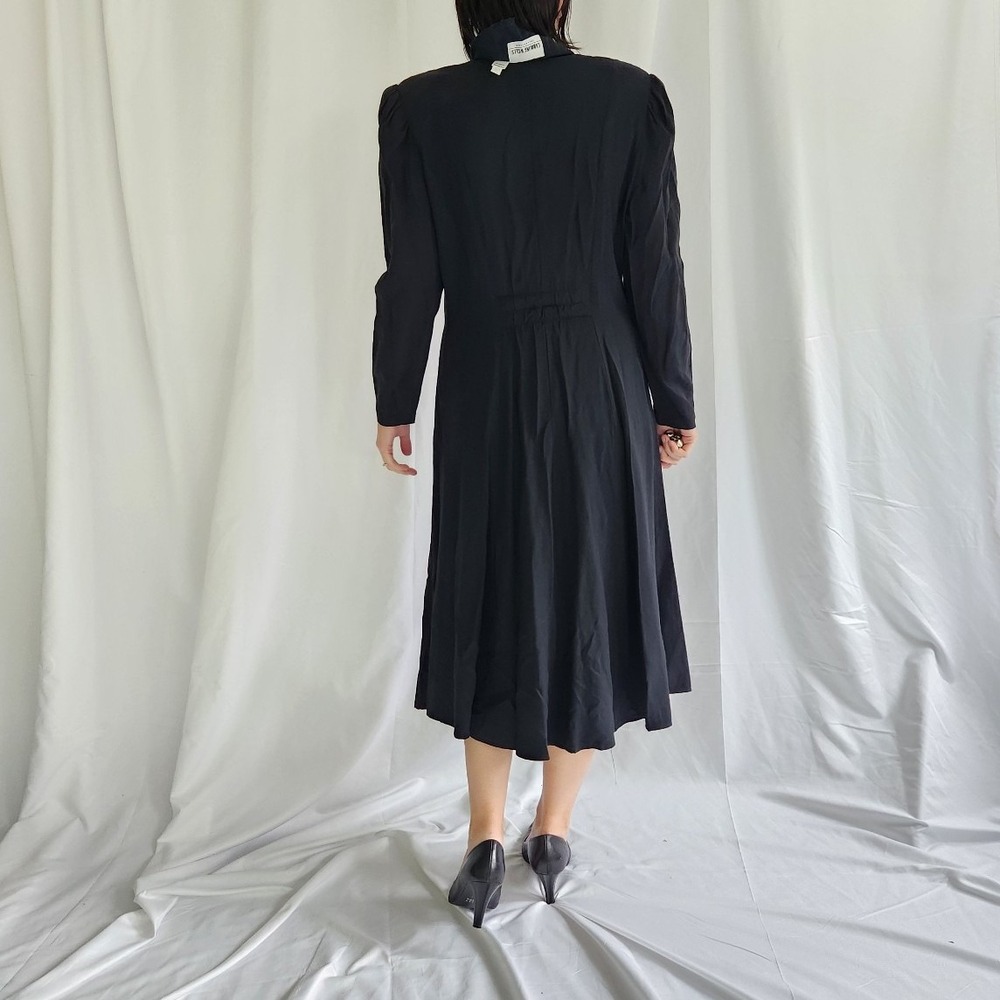 90s Black and White Button Down Dress - Picture 3 of 4